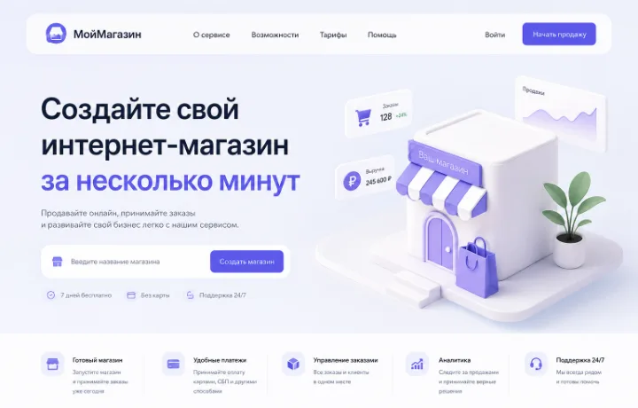Сайт сервиса «МойМагазин»